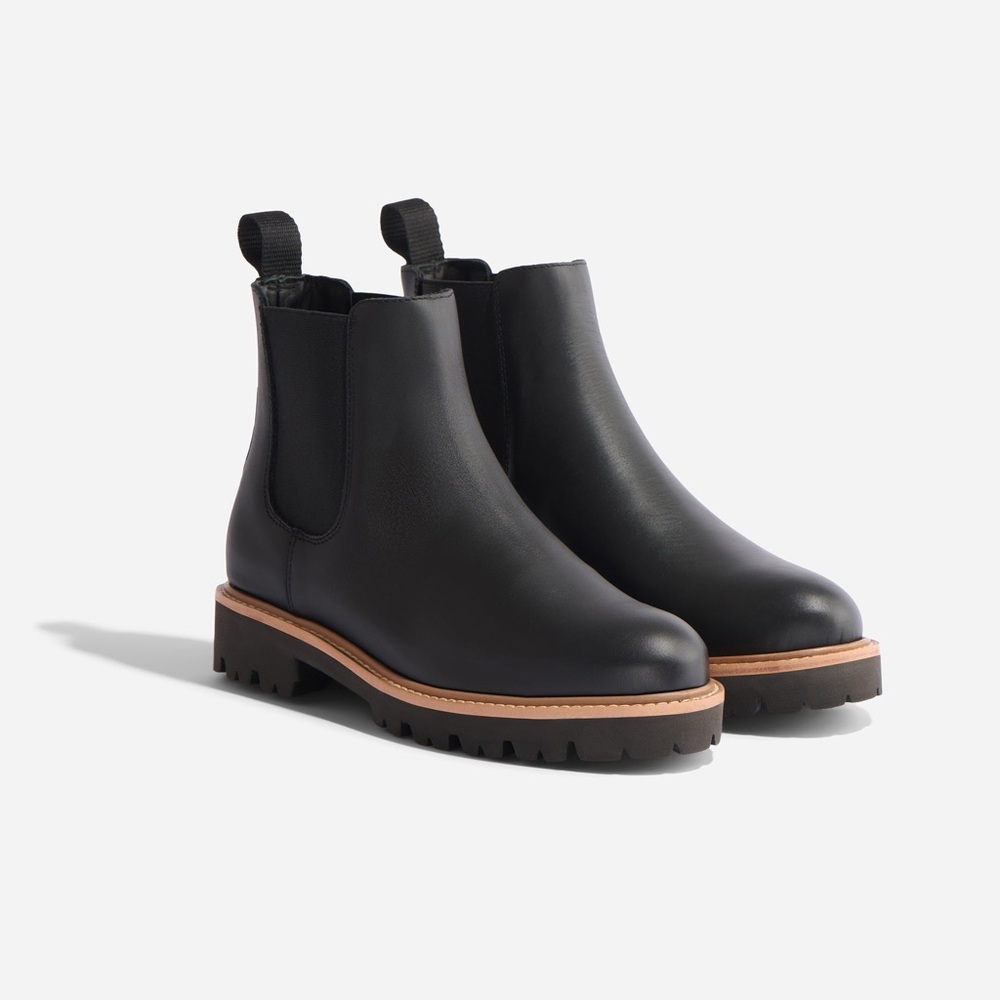 NEW Nisolo Go-To Lug 2.0 Chelsea Boot - Black Leather - Women’s US Size 10